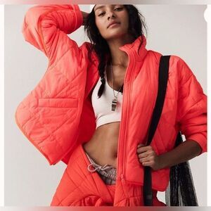 NEW Free people Pippa Packable Puffer in Hot watermelon Jacket Size XS